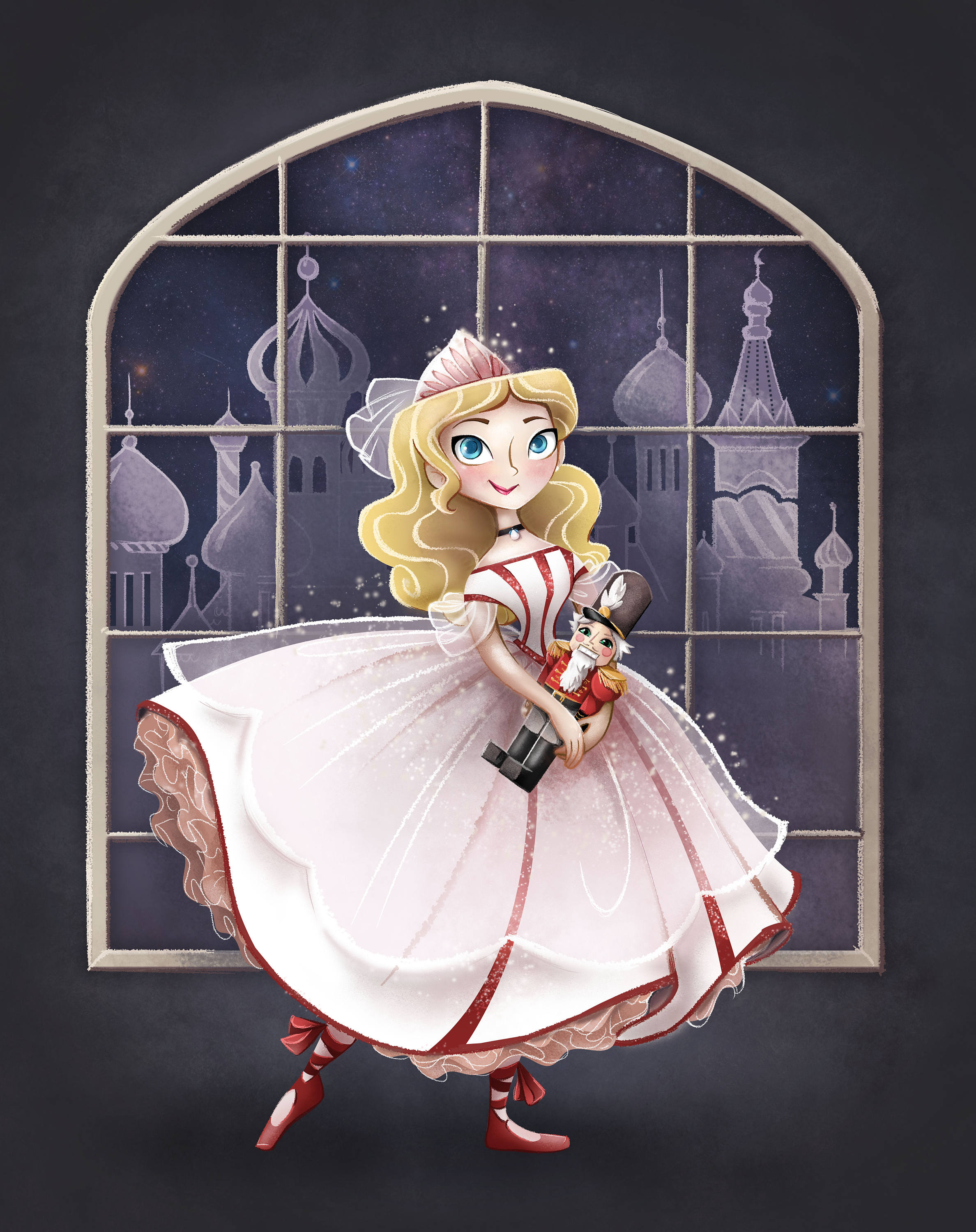 Clara and the Nutcracker Original Art Print 8x10