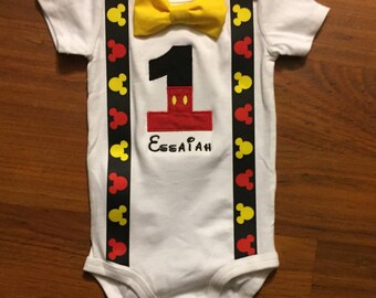 Mickey Mouse inspired 1st birthday boy outfit, 1st birthday boy outfit, Baby boy first birthday outfit, Mickey smash cake birthday