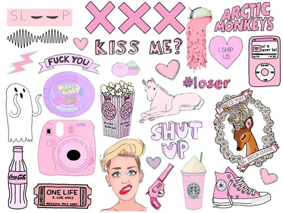 Tumblr sticker set includes 3 sticker sheets | Planner ...