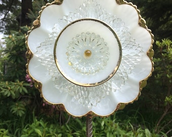 Repurposed Glass Flower/Suncatcher/Wall Decor/Garden Art