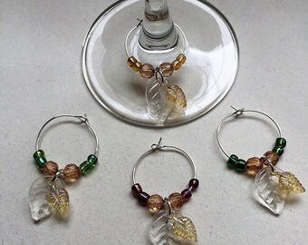 Leaf Wine Charms