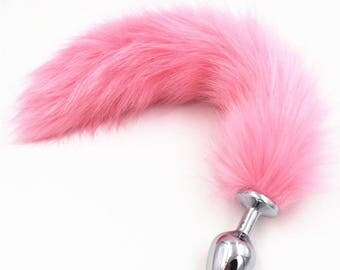 Pink tail Butt plug fluffy anal sex toy like bunny bondage role play pet bdsm dominant submissive animal