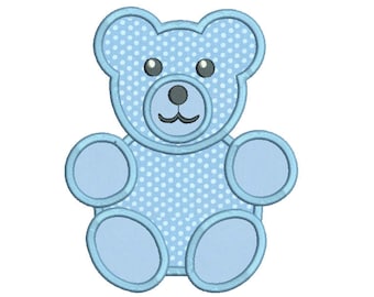 Teddy Bear Applique Embroidery Design, Teddy Machine Embroidery, Baby Embroidery, 4x4, 5x7, 6x10, Instant Download Design No: FA531-6