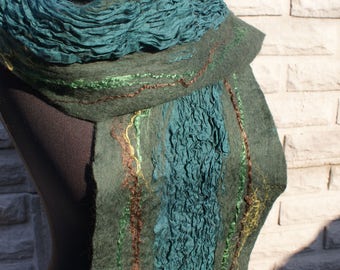 Nuno felted scarf / Валяный шарф