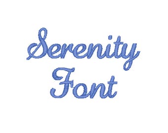 2" Serenity Script Embroidery Font – Instant Download (PES, DST, and MORE)