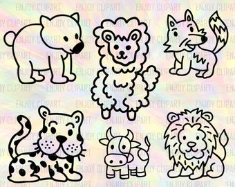 Animal Svg, Animal Clipart, Animal Decal, Bear Svg, Fox Svg, Lion Svg, Cow Svg, Tiger Svg, Sheep Svg File, Svg File Silhouette, Png Files
