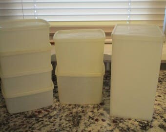 15 pc Vintage Lot of Tupperware Square Rounds, Ice Cream Keeper