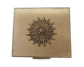 Women's Petty Cash Compact Vintage Gold Tone Change Box Collectors Compact