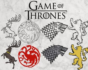 Game of thrones Svg, Game of thrones Cut files, Clipart, Game of thrones dfx, eps, png , stark logo, lannister, baratheon, targaryen, Houses