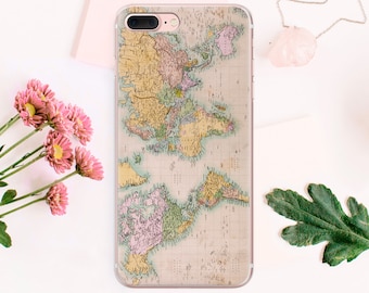 World map Travel iPhone case SE phone 5s iPhone case 6 Plus iPhone case phone iPhone case 6s Plus 7 case iPhone phone Transparent CA_022