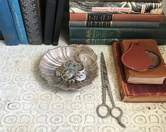Sea Shell Jewelry Dish | Aluminum Shell Decor | Soap Dish