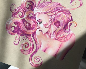 Original Concept "Pink Fairy" Illustration - Print