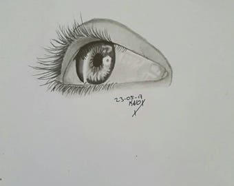 Items similar to Realistic Eye Drawing - Print on Etsy