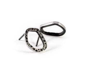 Lyra Geometric Sterling Silver Stud Earrings