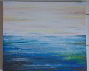 Abstract Seascape Acrylic Painting on Canvas