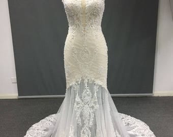 Ivory Lace and Tulle Wedding Gown
