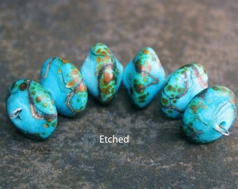 Oceana - Handmade Lampwork Glass Bicone Beads - SRA Elasia - MTO