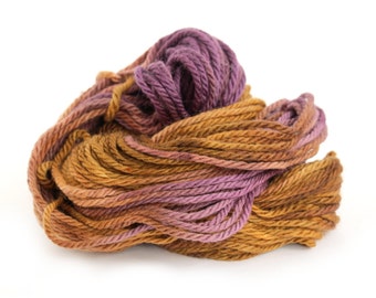 Handdyed chunky wool, bulky superwash merino yarn, knitting crochet Perran Yarns, Copper Plum, uk seller, yarn skein hank, purple brown