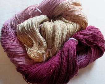 Handpainted Yarn - 4/2 Soft Cotton Yarn VANILLA ROSE