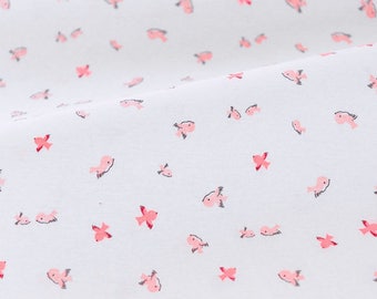 4471 - Bird Cotton Jersey Knit Fabric - 62 Inch (Width) x 1/2 Yard (Length)
