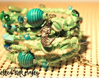 Mermaid Treasures Memory Wire Bracelet