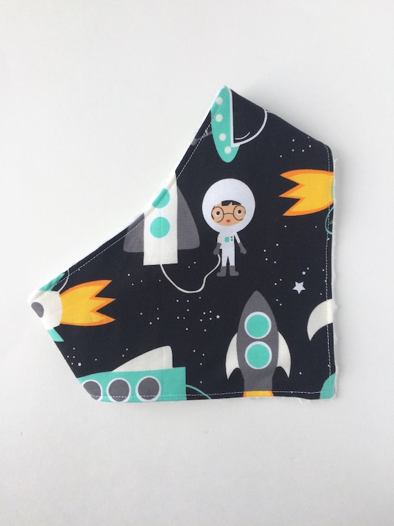 Outer Space Bandana Bib - Baby - Space Bib- Baby Bandana Bib- Drooling - Bibdana - Drool Bib - Bibs  & Burping