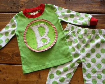 Christmas Pajamas, Kids Christmas Pajamas, Monogram Shirt, Striped Pajamas, Family Pajamas, Personalized Pajamas, Christmas Cards, Santa