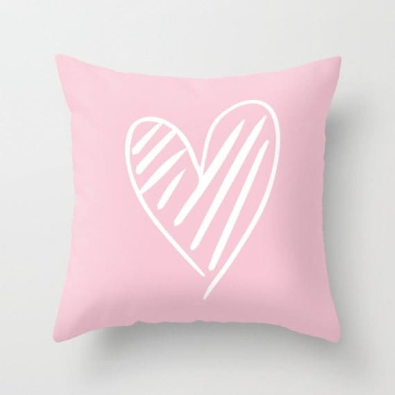 The Scribbled Heart Pillow 18" Pillow Cover | Throw Pillow | Accent Pillow | pillow Cover