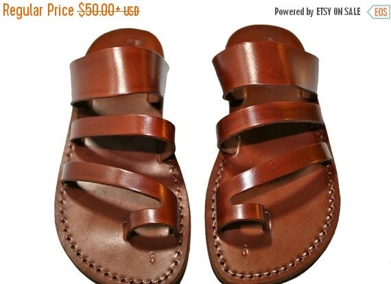 20% OFF Brown Double-Roman Leather Sandals for Men & by SANDALI
