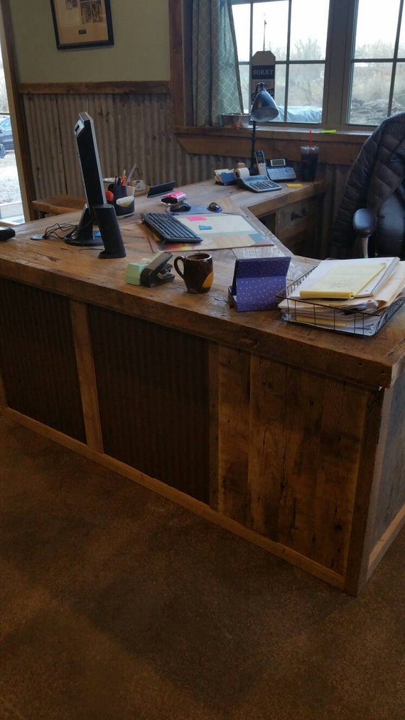 YOUR Custom Made Rustic Barn Wood Corner Desk FREE