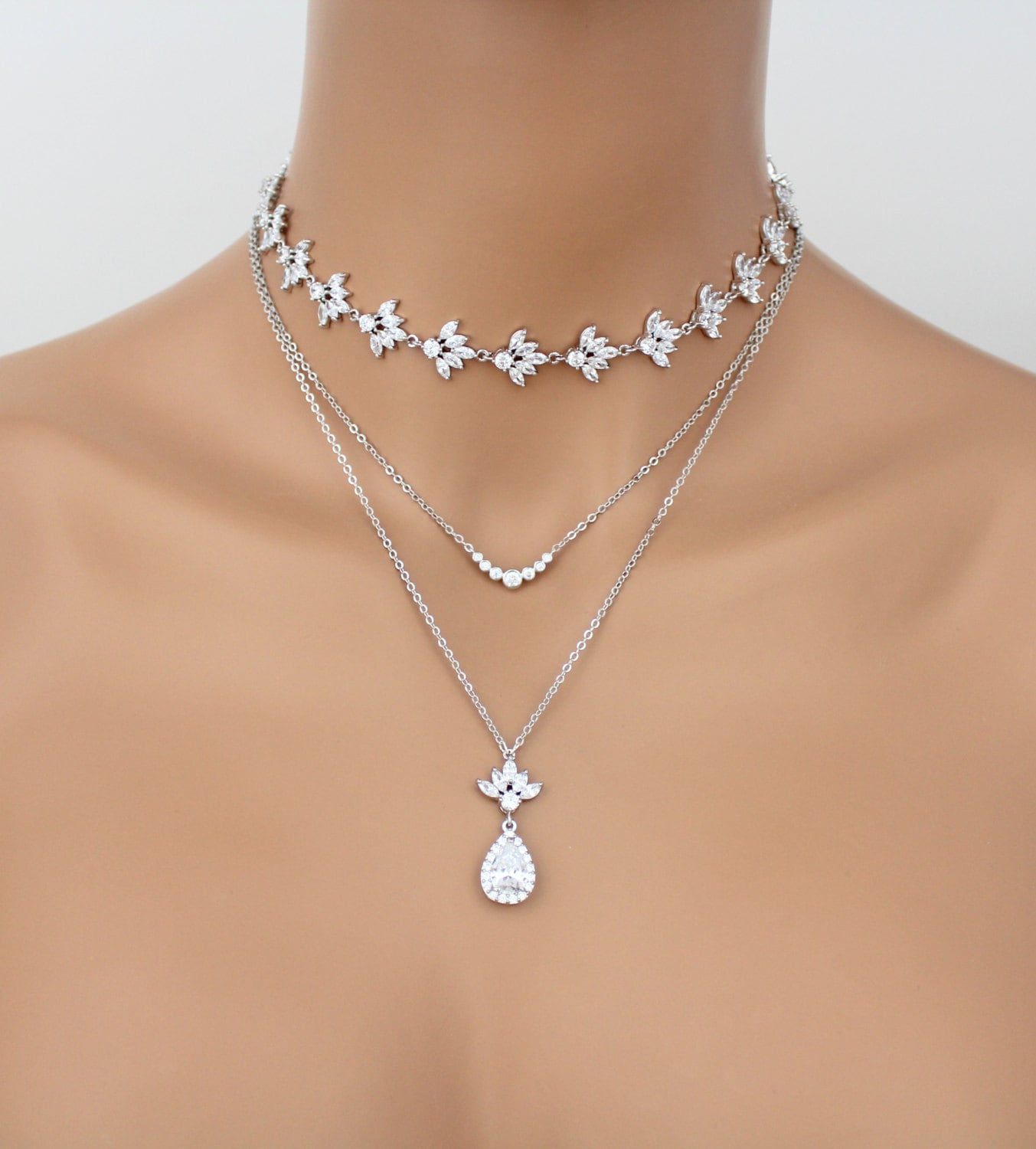 Choker necklace Layering necklace Layered choker necklace