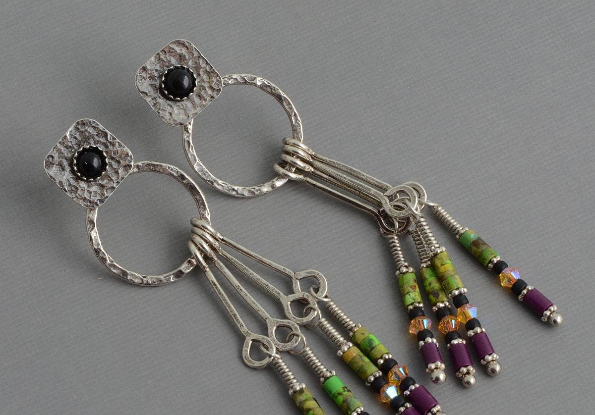 Front back ear jacket earrings double sided earrings sterling