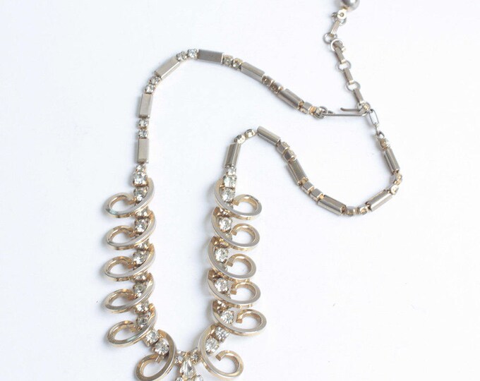 Sarah Coventry Rhinestone Necklace Celestial Fire 1956 Vintage