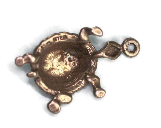 Sterling Silver Turtle Charm Figural Vintage Charm for Bracelet