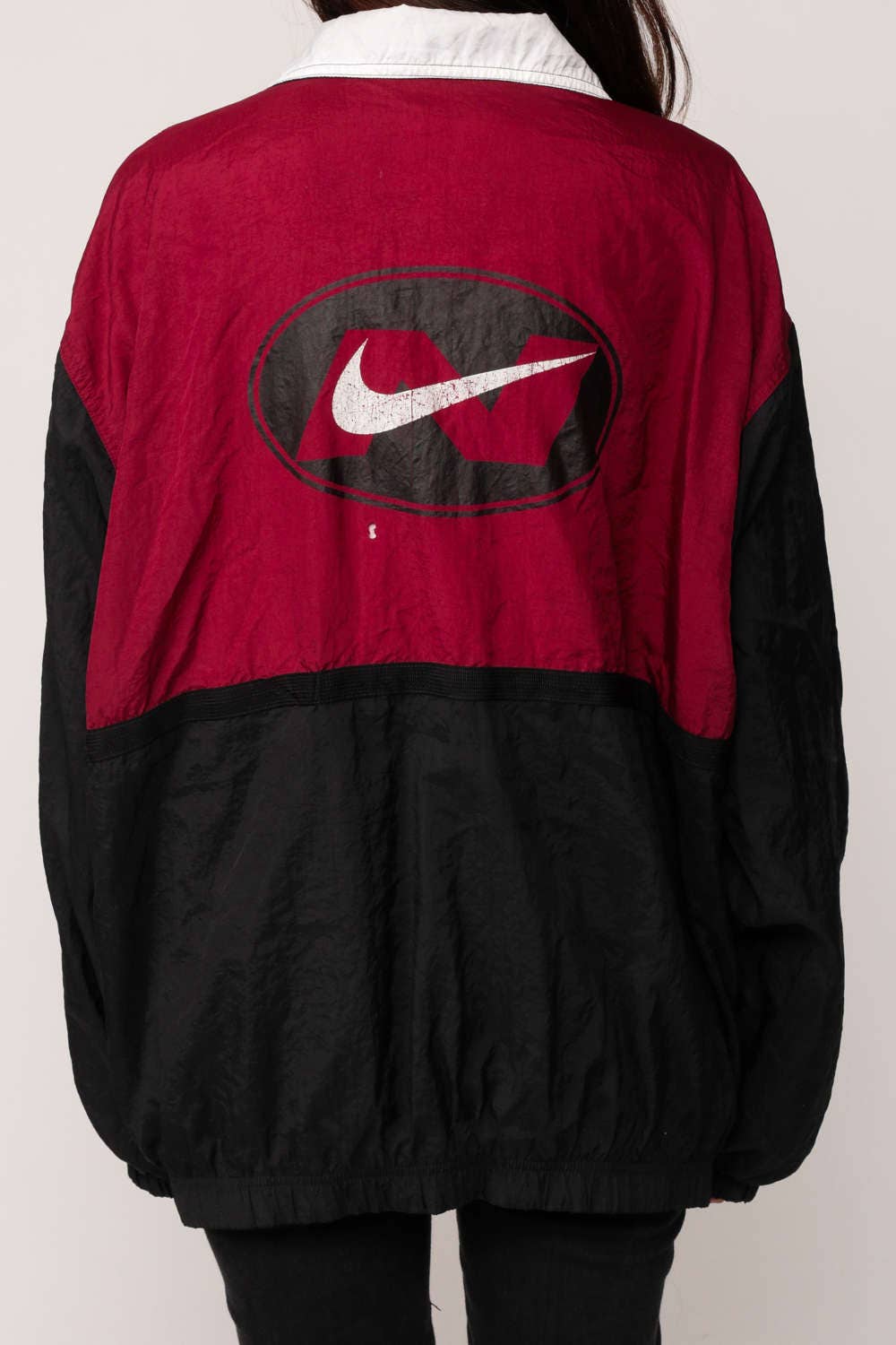 burgundy nike windbreaker