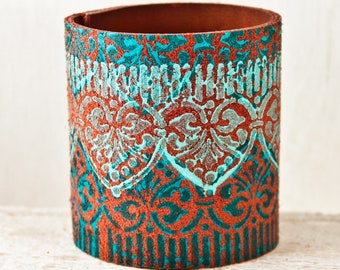 Turquoise Cuffs Bracelets - Leather Jewelry for Women - Wide Wristbands