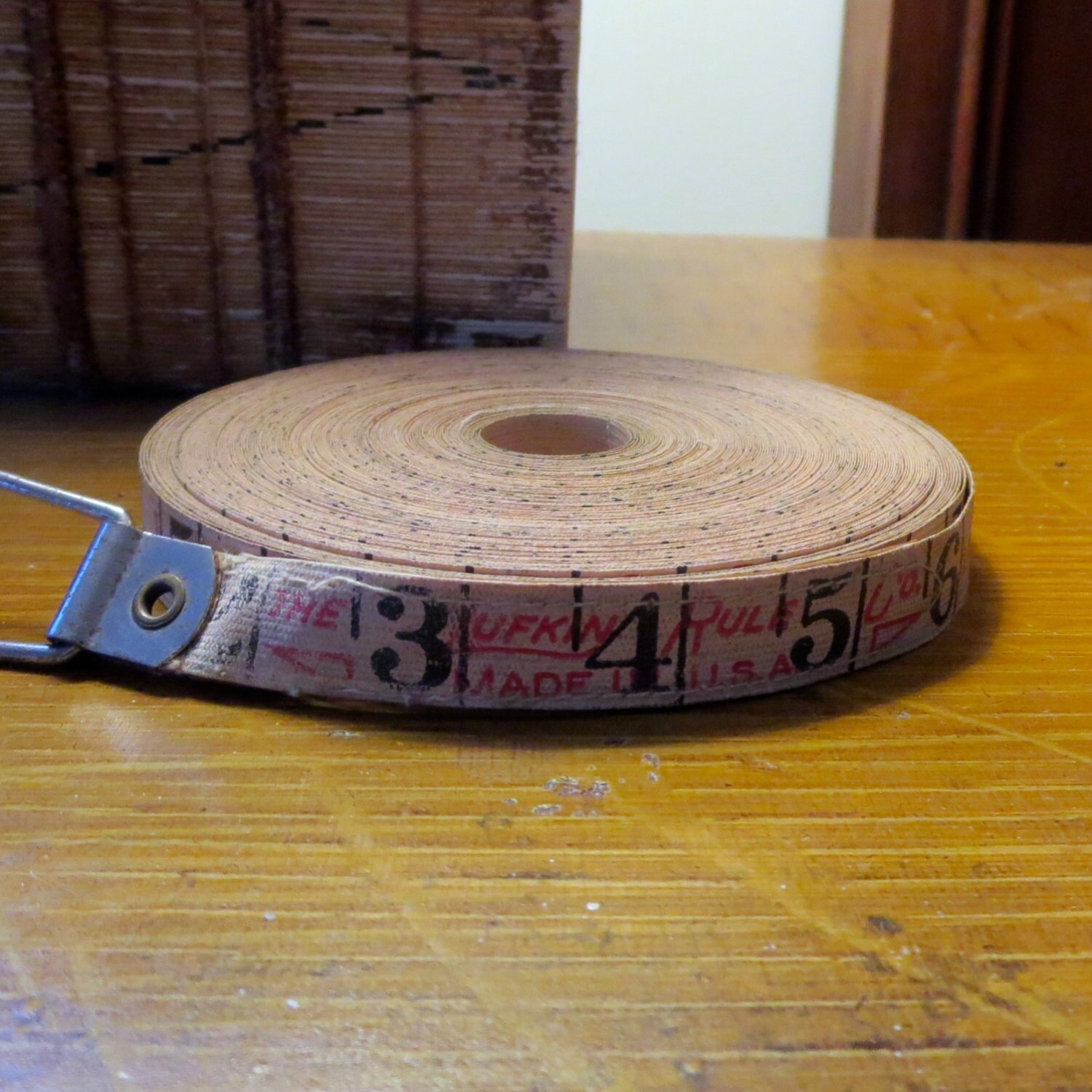 vintage linen tape measure 2 yards of measuring tape