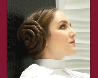 Princess Leia Star Wars hair accessories hair buns cosplay Inspired wedding costume wig custom color hair hairpiece Carrie Fisher