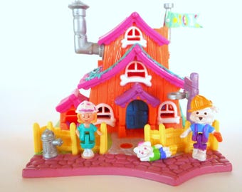 Complete Polly Pocket Animal Wonderland Barclay's Cottage Dog House Playset - Bluebird Toys 1994