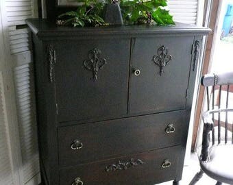 Wardrobe Chest of Drawers Vintage Tall Boy Dresser Poppy Cottage Painted Furniture Custom PAINT to ORDER
