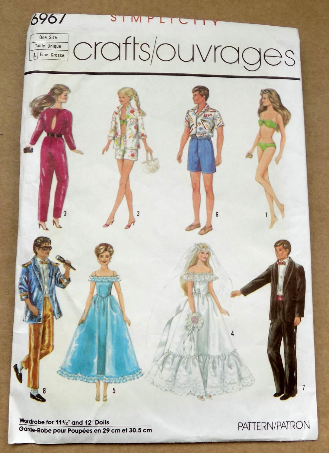 simplicity-6967-vintage-barbie-ken-doll-clothes-sewing-pattern-uncut-from-craftyseller-on-etsy