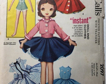 NOT A PDF Betsy McCall Rag Doll and Clothes McCall's 2097 Sewing Pattern uncut Factory Folded as shown in Mccall magazine