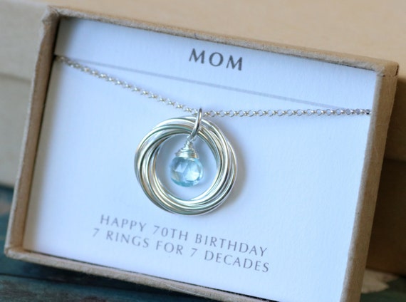 70th birthday gift for mom jewelry for grandma gift from