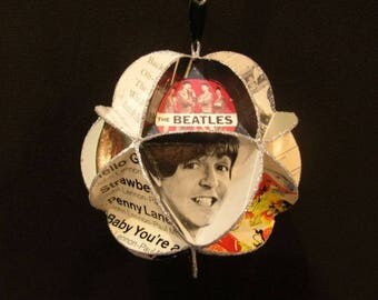 Beatles Ornament Made Of Album Covers Record Jackets Lennon McCartney Starr Harrison