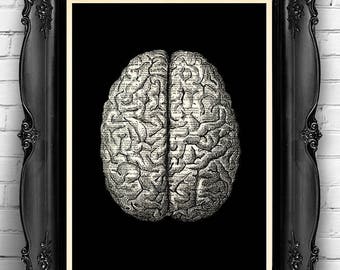 Gothic Wall Decor brain art print | etsy Gothic Wall Decor brain art print | etsy