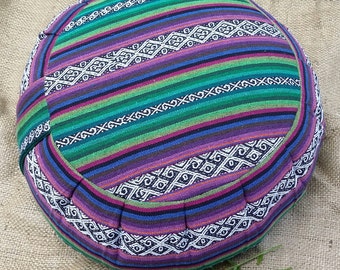 Exotic Ancash Woven Cotton Buckwheat Hull Meditation/Yoga Cushion