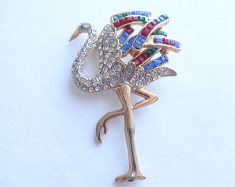 Faux Cartier Flamingo Pin Unsigned Copy Duchess of Windsor