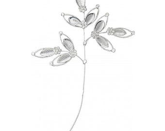 Rhinestone and Silver Leaf Accent - Spectacular - 1pk