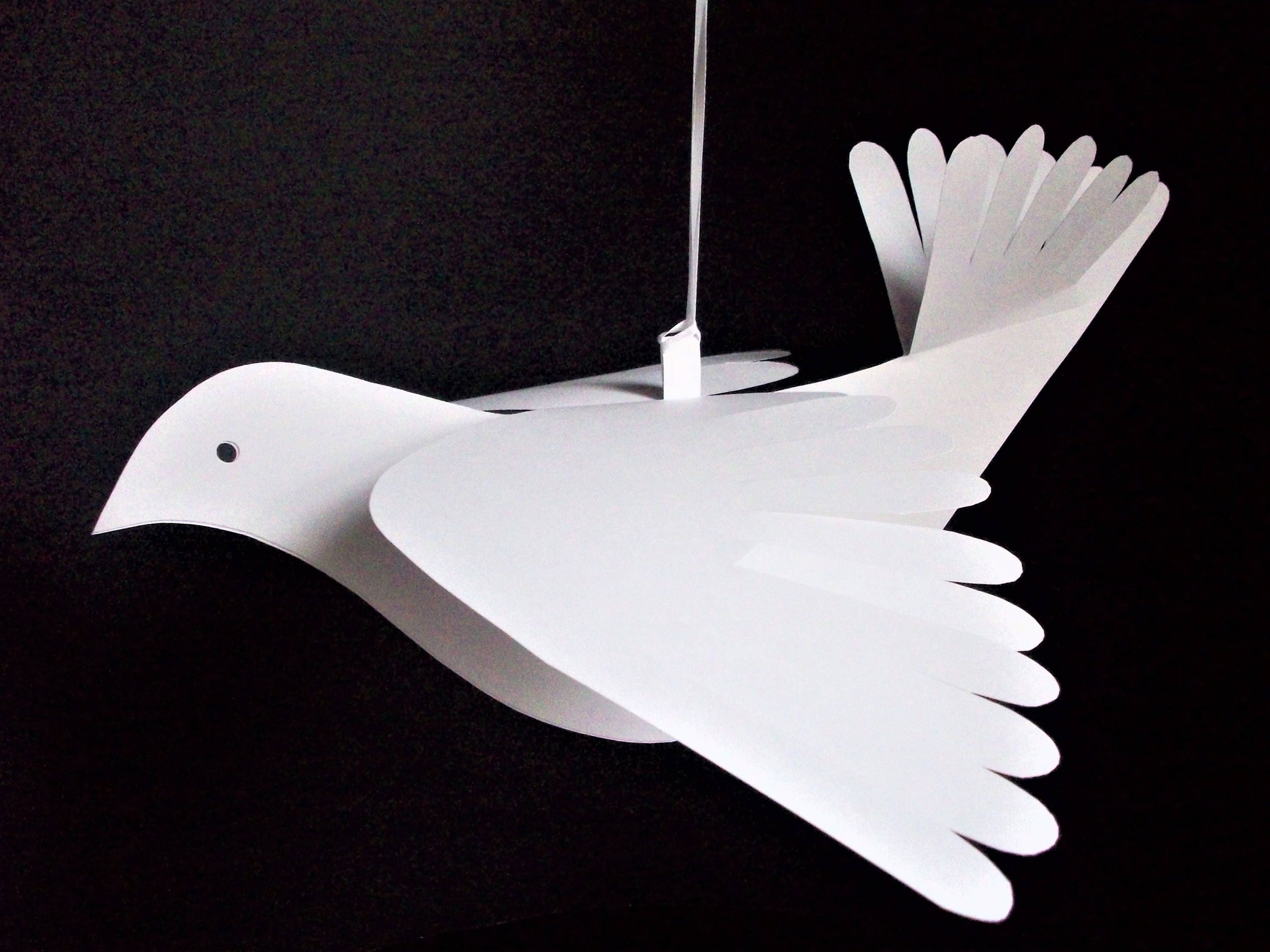 Paper BirdsTwo Large White FancyTail Paper Doves