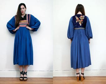 FREE SHIPPING Vintage Indian Afghan Kaftan Kimono Cape Boho Angel Wing Maxi Dress RARE
